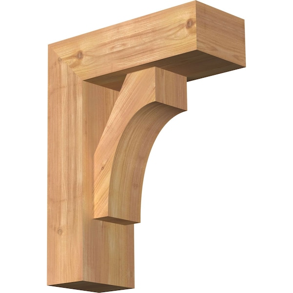 Ekena Millwork Westlake Block Smooth Bracket w/ Offset Brace, Western Red Cedar, 5 1/2"W x 14"D x 18"H BKT0604X14X18WTL05SWR - main